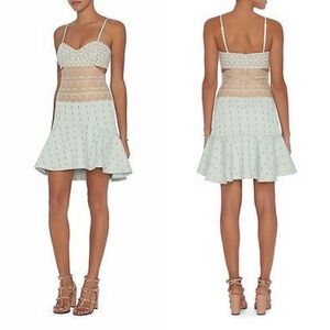 Jonathan Simkhai
Mint And Nude Cutout Fit and Flare Cocktail Dress